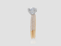 18ct Yellow Gold Round Cut 2.32 Carat tw of Lab-Grown Diamond Ring and 18ct Yellow Gold 0.35 Carat tw of Lab-Grown  Diamond Band