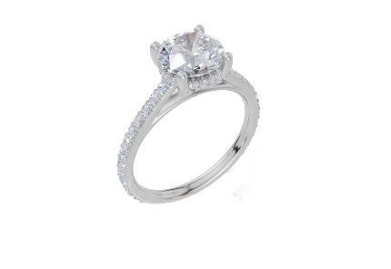 18ct White Gold Round Cut 1.91 Carat tw of  Diamond Ring