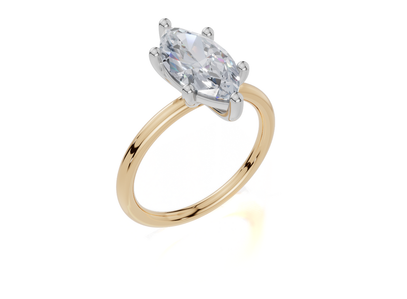 18ct Yellow Gold Marquise Cut 2.00 Carat of Lab-Grown Diamond Ring
