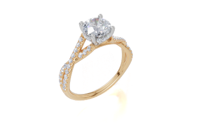18ct Yellow Gold Round Cut 1.36 Carat tw of Lab-Grown Diamond Ring