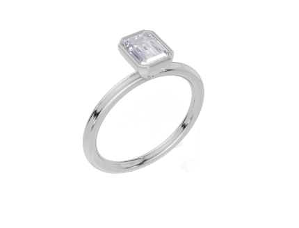 18ct White Gold Emerald Cut 0.75 Carat of Lab-Grown Diamond Ring