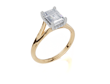 18ct Yellow Gold Emerald Cut 1.57 Carat tw of  Diamond Ring