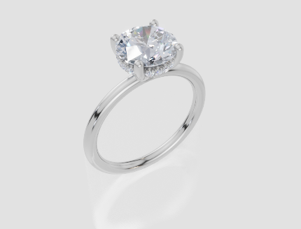 18ct White Gold Round Cut 2.08 Carat tw of  Diamond Ring