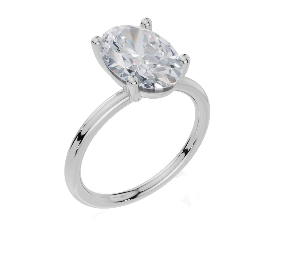 18ct White Gold Oval Cut 3.00 Carat of Lab-Grown Diamond Ring