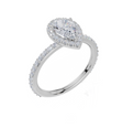 18ct White Gold Pear Cut 1.24 Carat tw of Lab-Grown Diamond Ring