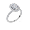 18ct White Gold Oval Cut 2.12 Carat tw of  Diamond Ring