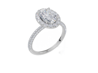 18ct White Gold Oval Cut 2.12 Carat tw of  Diamond Ring