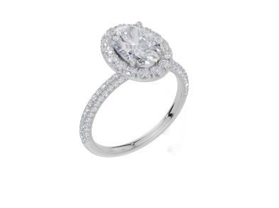 18ct White Gold Oval Cut 2.12 Carat tw of  Diamond Ring