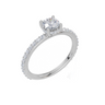 18ct White Gold Round Cut 0.87 Carat tw of Lab-Grown Diamond Ring