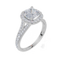 18ct White Gold Cushion Cut 2.01 Carat tw of Lab-Grown Diamond Ring