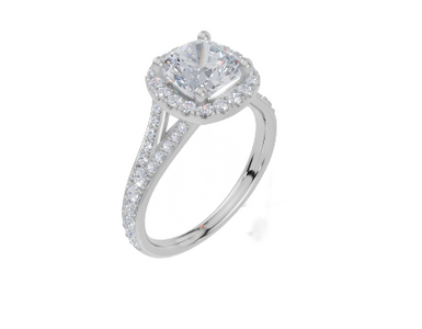 18ct White Gold Cushion Cut 2.01 Carat tw of Lab-Grown Diamond Ring