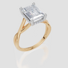 18ct Yellow Gold Emerald Cut 3.10 Carat tw of Lab-Grown Diamond Ring