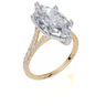 18ct Yellow Gold Marquise Cut 4.33 Carat tw of Lab-Grown Diamond Ring