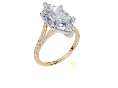 18ct Yellow Gold Marquise Cut 4.33 Carat tw of Lab-Grown Diamond Ring