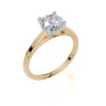 18ct Yellow Gold Round Cut 1.06 Carat tw of Lab-Grown Diamond Ring