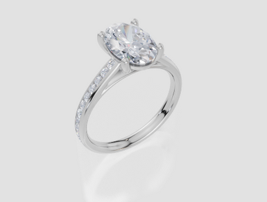18ct White Gold Oval Cut 2.33 Carat tw of  Diamond Ring
