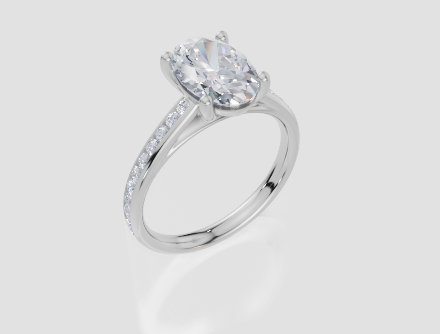 18ct White Gold Oval Cut 2.33 Carat tw of  Diamond Ring