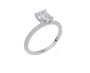 18ct White Gold Oval Cut 1.32 Carat tw of  Diamond Ring