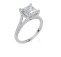 18ct White Gold Princess Cut 2.41 Carat tw of Lab-Grown Diamond Ring