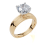18ct Yellow Gold Round Cut 2.00 Carat of Lab-Grown Diamond Ring