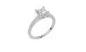18ct White Gold Princess Cut 1.07 Carat tw of Lab-Grown Diamond Ring