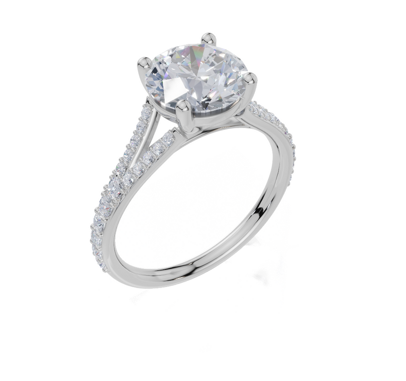 18ct White Gold Round Cut 2.33 Carat tw of  Diamond Ring
