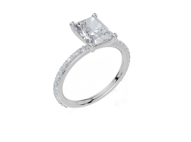 18ct White Gold Radiant Cut 1.82 Carat tw of Lab-Grown Diamond Ring