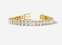 18ct Yellow Gold Oval Cut 22.00 Carat tw of Diamonds Tennis Bracelet