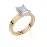 18ct Yellow Gold Emerald Cut 1.50 Carat of  Diamond Ring and 18ct Yellow Gold  Band