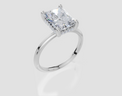 18ct White Gold Radiant Cut 3.10 Carat tw of Lab-Grown Diamond Ring