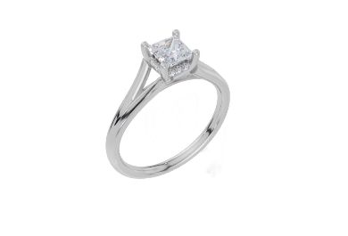 18ct White Gold Princess Cut 0.55 Carat tw of  Diamond Ring