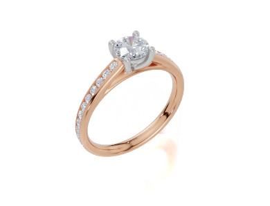 18ct Rose Gold Round Cut 0.82 Carat tw of Lab-Grown Diamond Ring