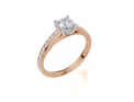 18ct Rose Gold Round Cut 0.82 Carat tw of Lab-Grown Diamond Ring