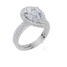 18ct White Gold Pear Cut 2.63 Carat tw of Lab-Grown Diamond Ring and 18ct White Gold 0.38 Carat tw of Lab-Grown  Diamond Band