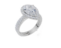 18ct White Gold Pear Cut 2.63 Carat tw of Lab-Grown Diamond Ring and 18ct White Gold 0.38 Carat tw of Lab-Grown  Diamond Band
