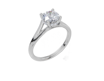 18ct White Gold Round Cut 1.06 Carat tw of  Diamond Ring