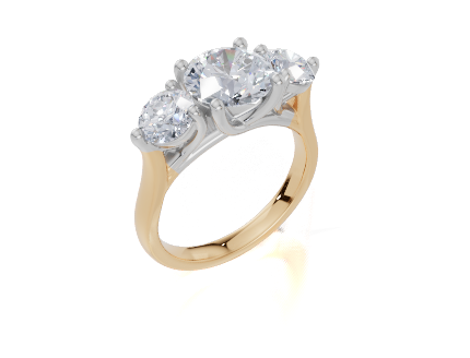 18ct Yellow Gold Round Cut 3.00 Carat tw of Lab-Grown Diamond Ring