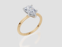 18ct Yellow Gold Pear Cut 1.00 Carat of Lab-Grown Diamond Ring