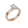 18ct Rose Gold Oval Cut 1.00 Carat of  Diamond Ring and 18ct White Gold  Band