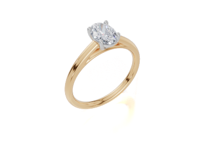 18ct Yellow Gold Oval Cut 0.75 Carat of Lab-Grown Diamond Ring