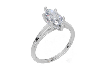 18ct White Gold Marquise Cut 1.07 Carat tw of Lab-Grown Diamond Ring