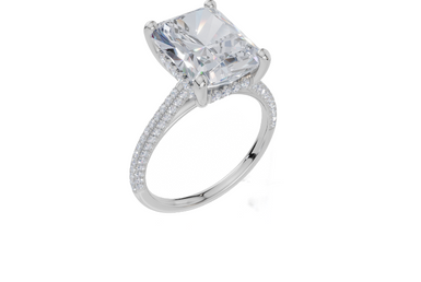 18ct White Gold Radiant Cut 4.42 Carat tw of Lab-Grown Diamond Ring