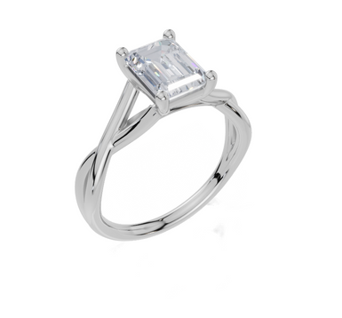 18ct White Gold Emerald Cut 1.50 Carat of Lab-Grown Diamond Ring