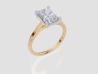 18ct Yellow Gold Radiant Cut 2.00 Carat of Lab-Grown Diamond Ring