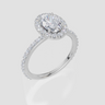 18ct White Gold Oval Cut 1.56 Carat tw of  Diamond Ring