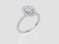 18ct White Gold Oval Cut 1.56 Carat tw of  Diamond Ring