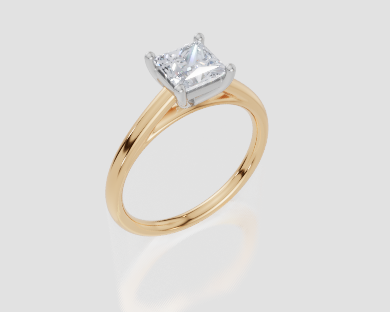 18ct Yellow Gold Princess Cut 1.00 Carat of  Diamond Ring