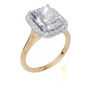 18ct Yellow Gold Radiant Cut 3.33 Carat tw of  Diamond Ring