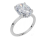 18ct White Gold Oval Cut 4.10 Carat tw of Lab-Grown Diamond Ring