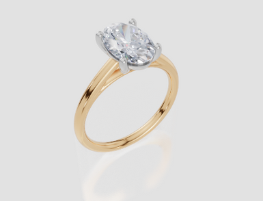 18ct Yellow Gold Oval Cut 2.00 Carat of Lab-Grown Diamond Ring